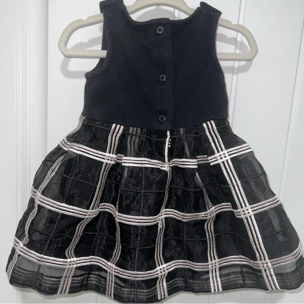 Janie and Jack Baby Plaid Organza Dress Size 3-6 Months